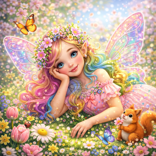 Rêve arc-en-ciel 70x70cm