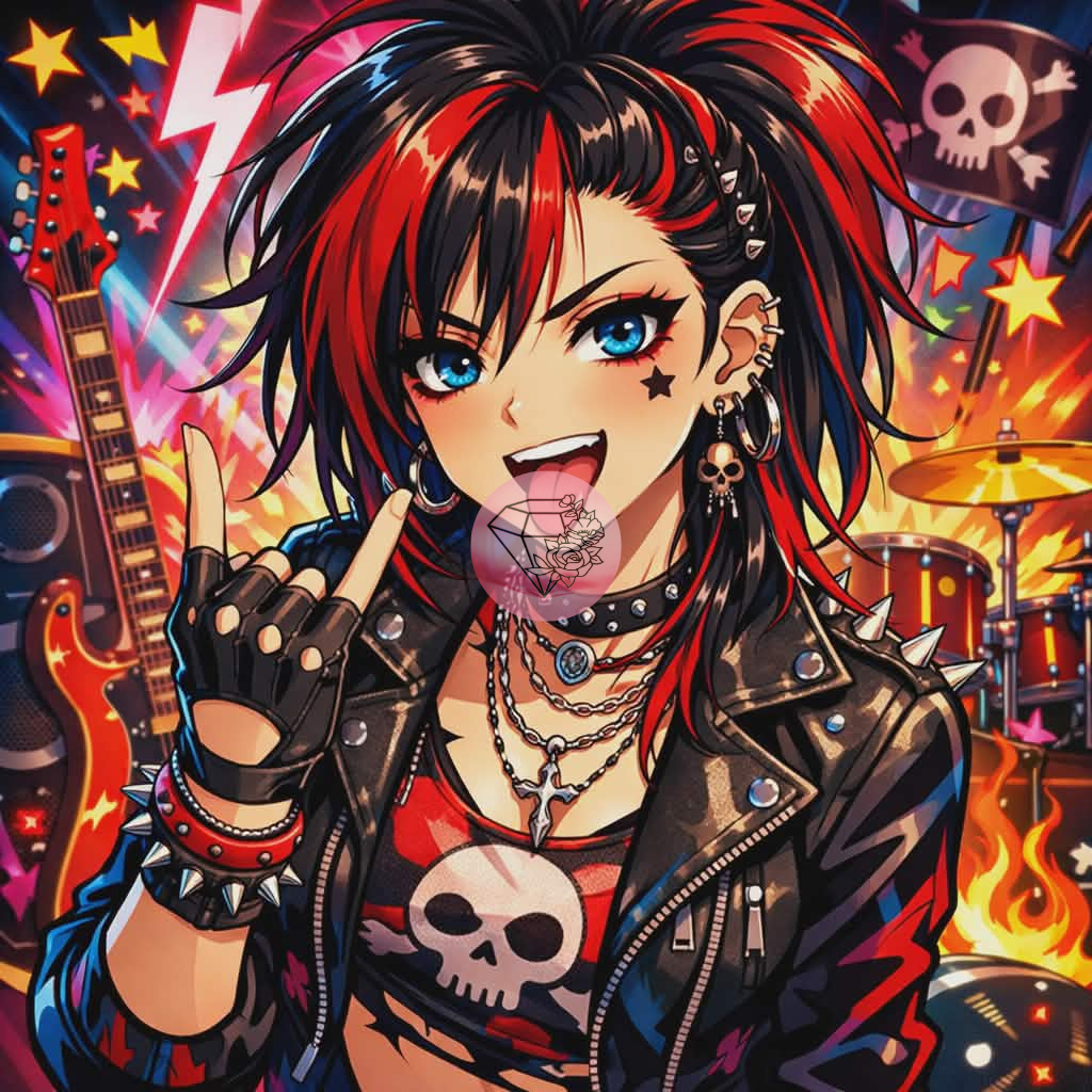 Reine du rock - 60x60cm