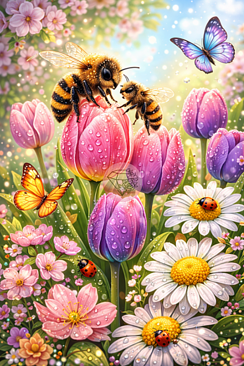 Ballet des abeilles 60x90cm
