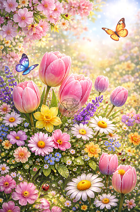 Symphonie florale 60x90cm