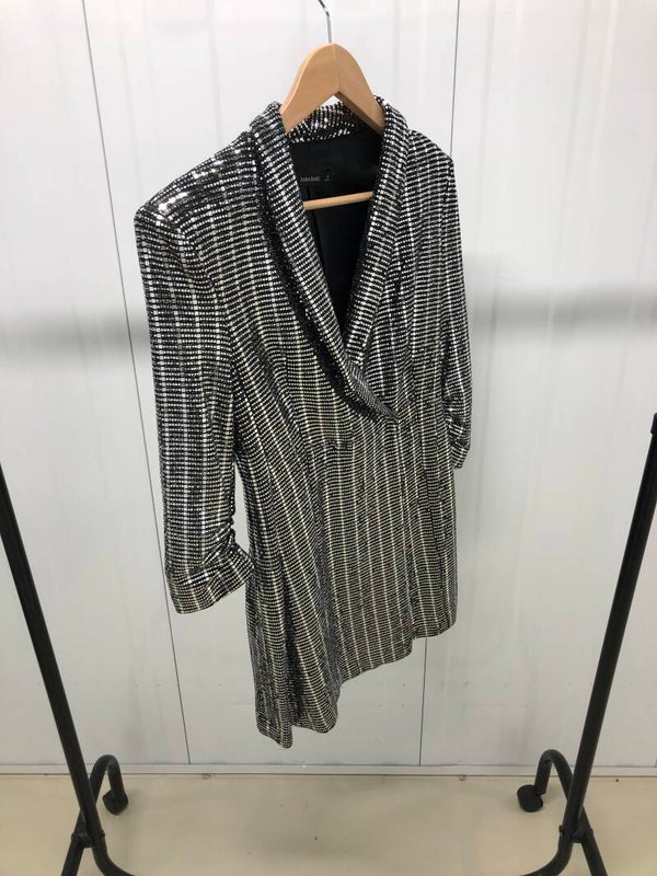 Zara Basic Metallic Pailletten Blazerjurk - Fatima Moreira de Melo