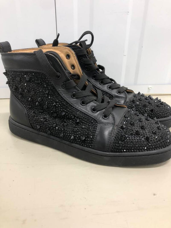 Christian Louboutin Louis Strass & Spikes High-Top Sneakers - Nathalie & Nick