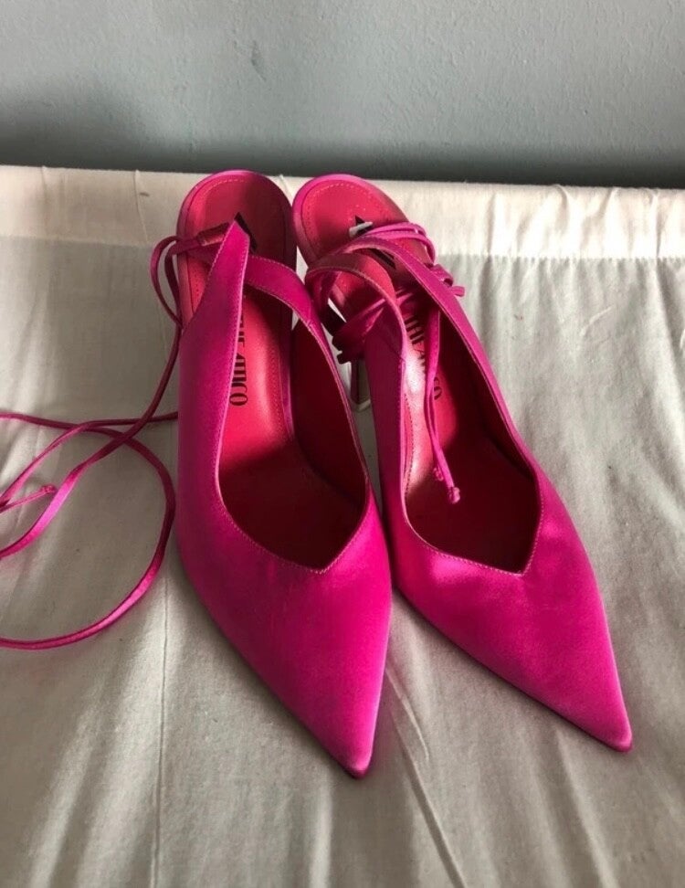 The Attico Satijnen Lace-Up Pumps - Sarah Puttemans