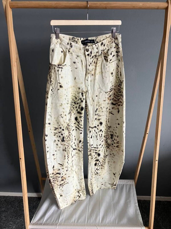 Lioness High-Waisted Animal Print Wide Jeans - Melissa