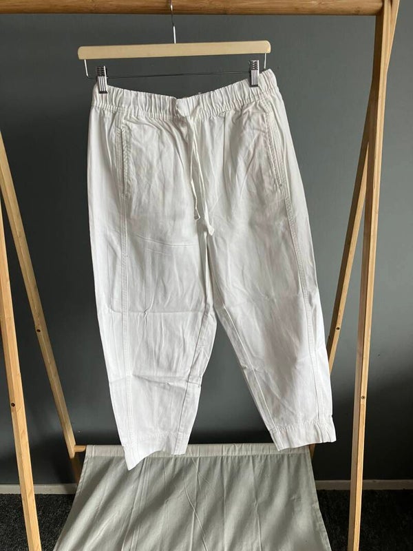 ZARA Basic Drawstring Tapered Broek Wit - Melissa