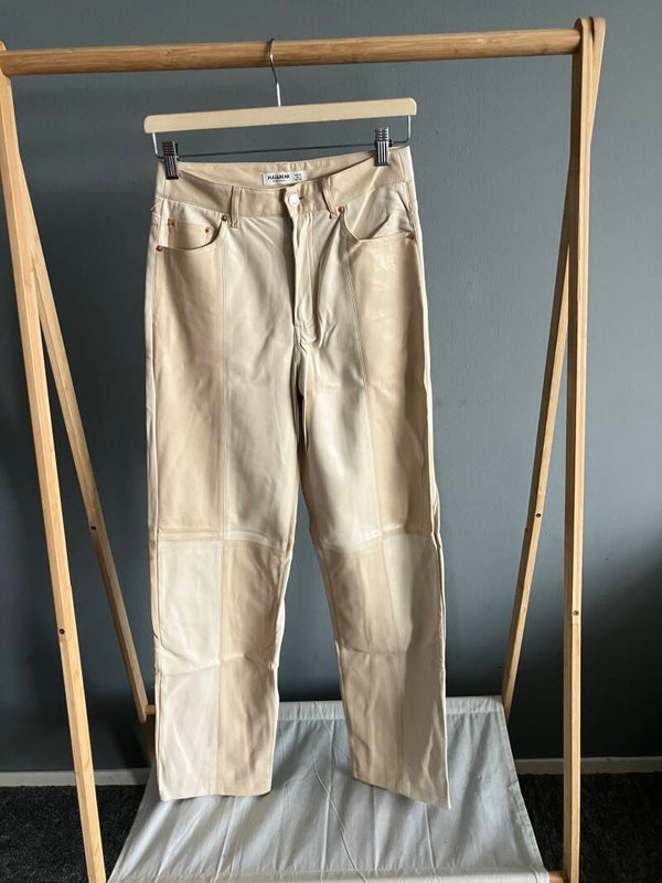 Pull&Bear Faux-Leather Patchwork Trousers - Melissa
