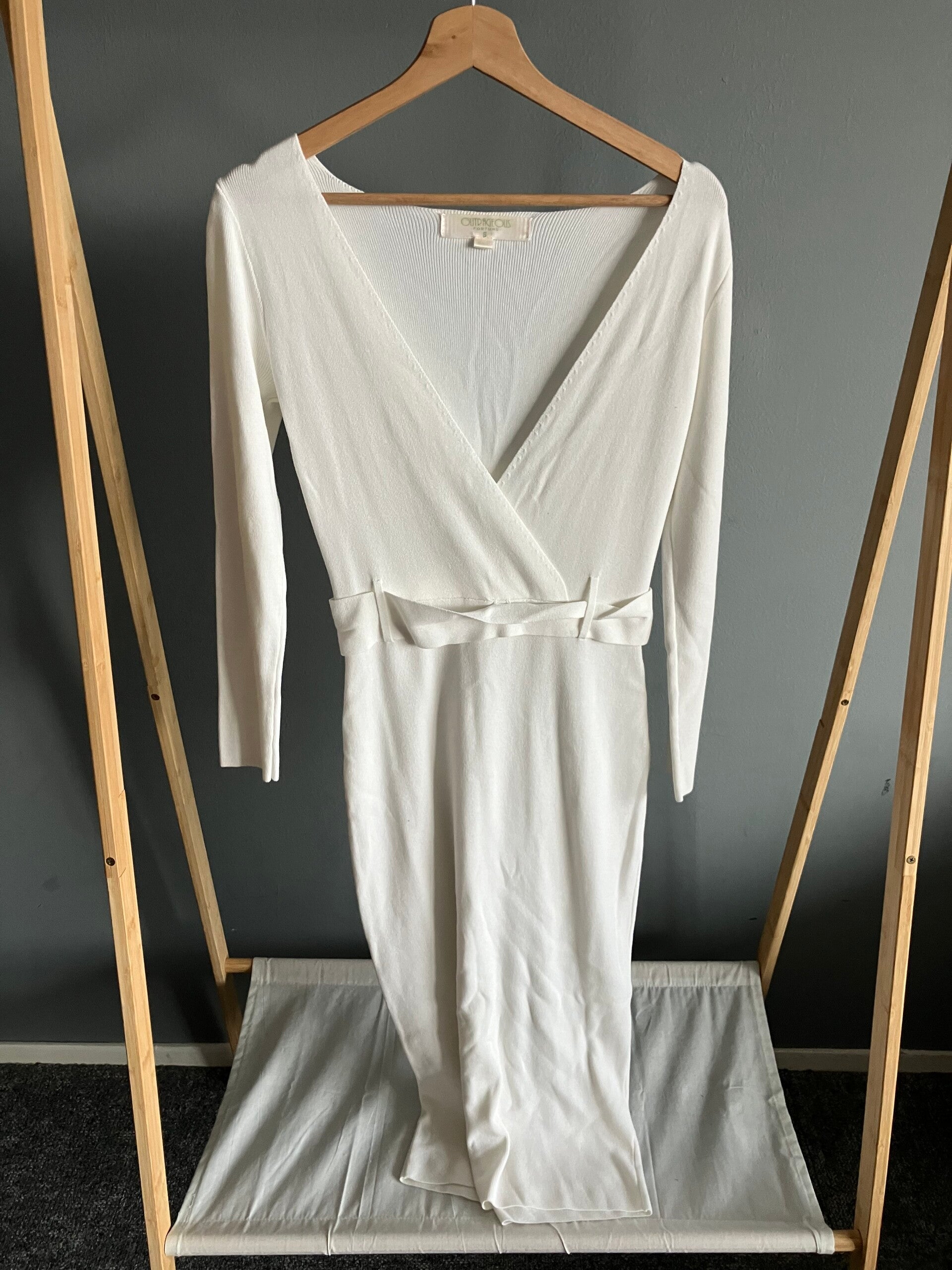 Outrageous Fortune Knit Wrap Midi Dress - Melissa