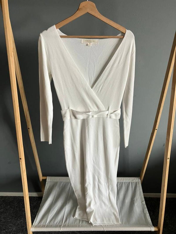 Outrageous Fortune Knit Wrap Midi Dress - Melissa