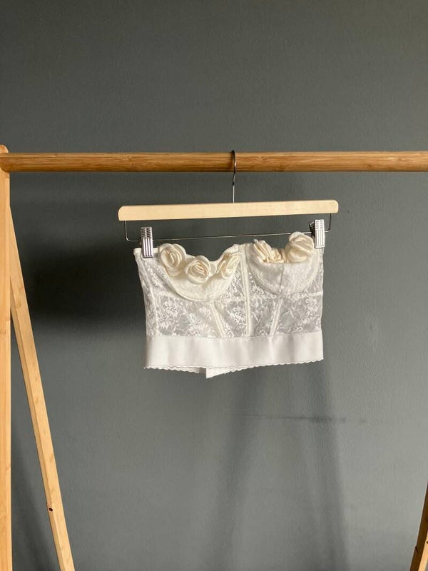 Kanten Corsettop met Satijnen Rozen - Melissa