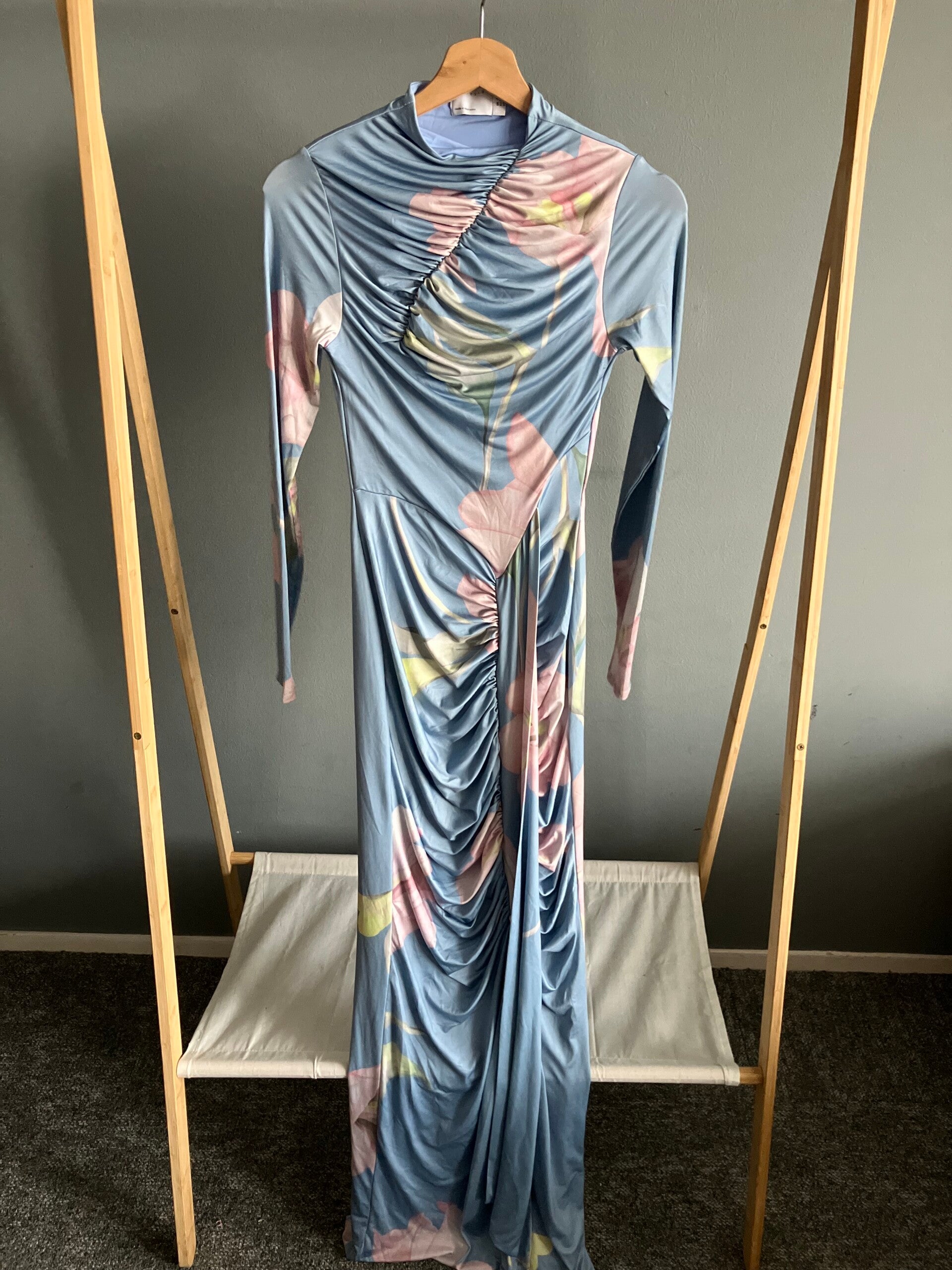 Nieuw ASOS Design Floral Ruched High-Neck Maxi Dress - Melissae