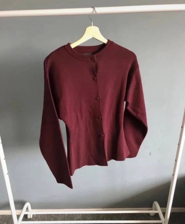 ASOS Design Bordeauxrode Cardigan - Sarah Puttemans
