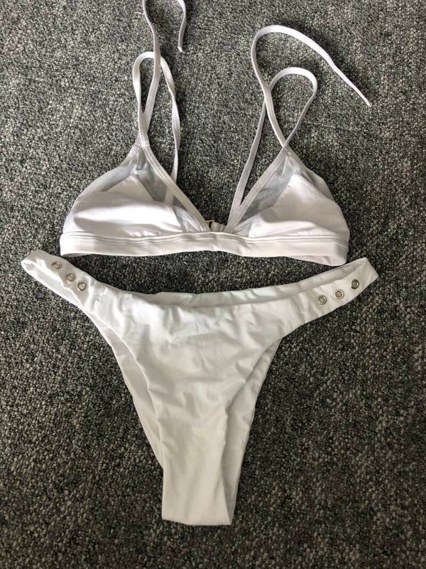 ALT Swim mesh triangle bikini wit – Rose Bertram