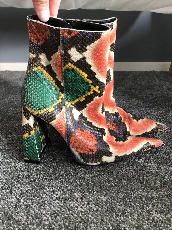 AREA multicolor python ankle boots - Rose Bertram
