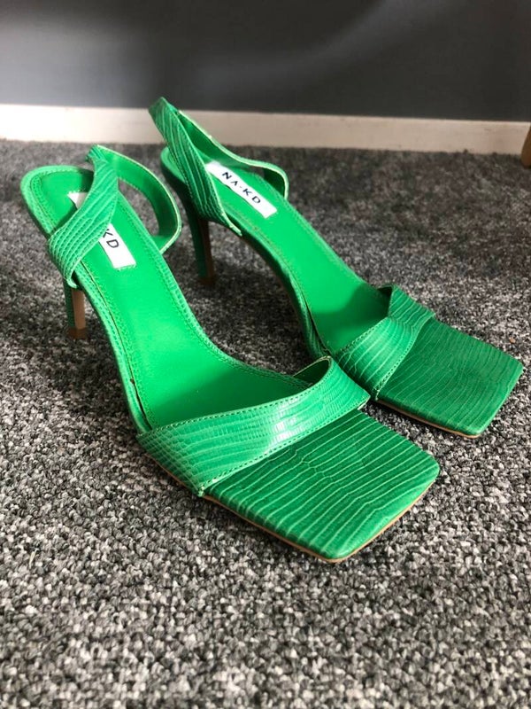 NA-KD croco slingback pumps groen - Rose Bertram
