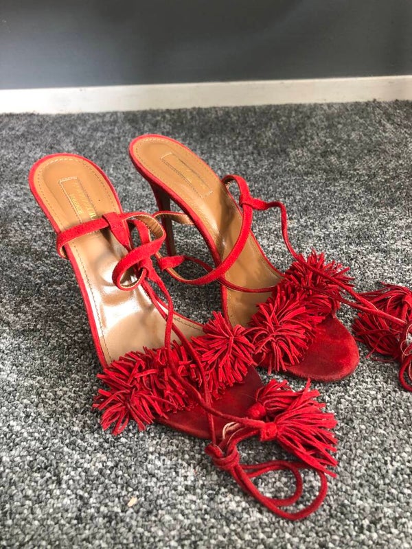 Aquazzura Wild Thing sandalen rood - Rose Bertram