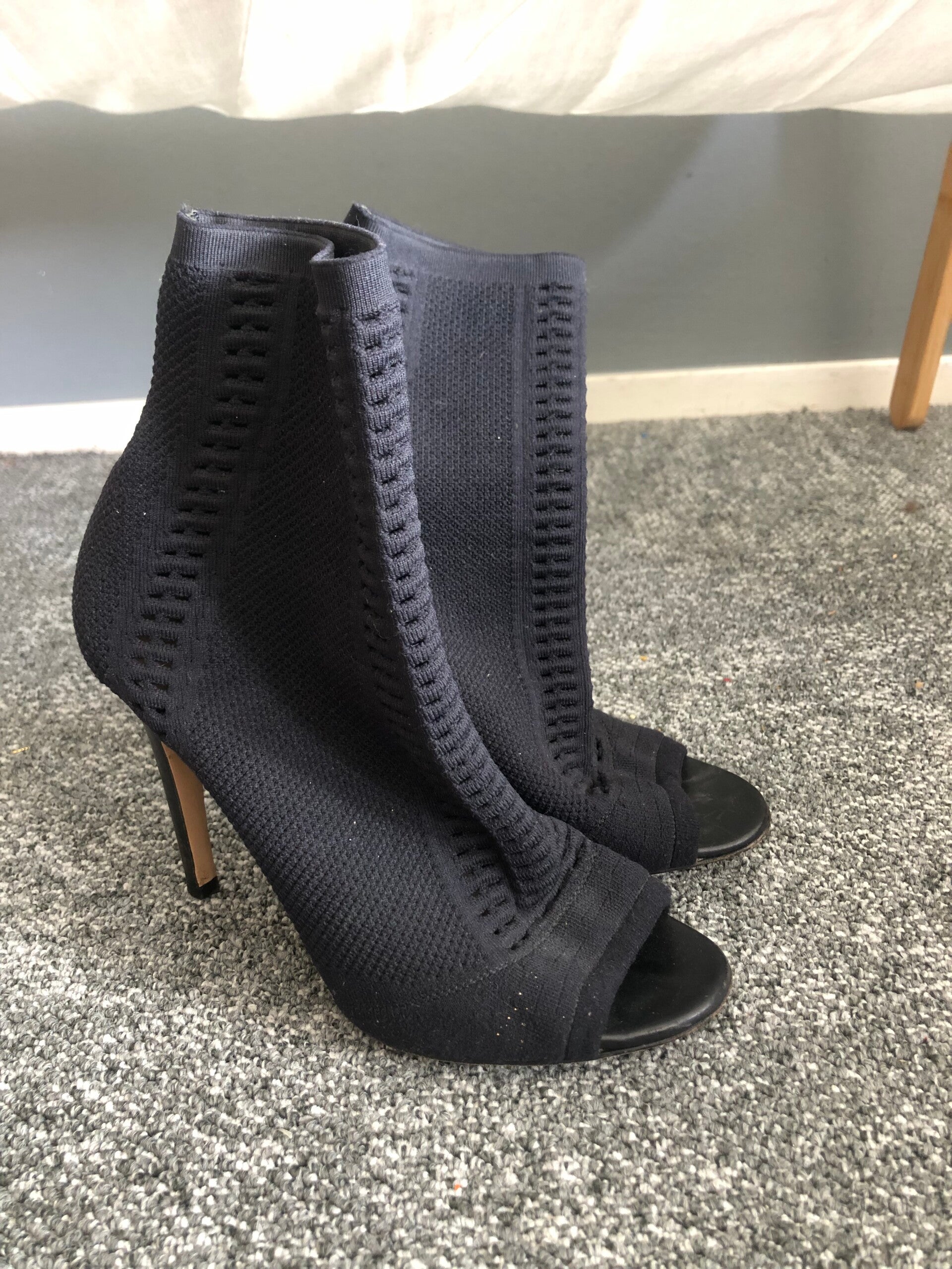 Gianvito Rossi knit open-toe ankle boots - Rose Bertram
