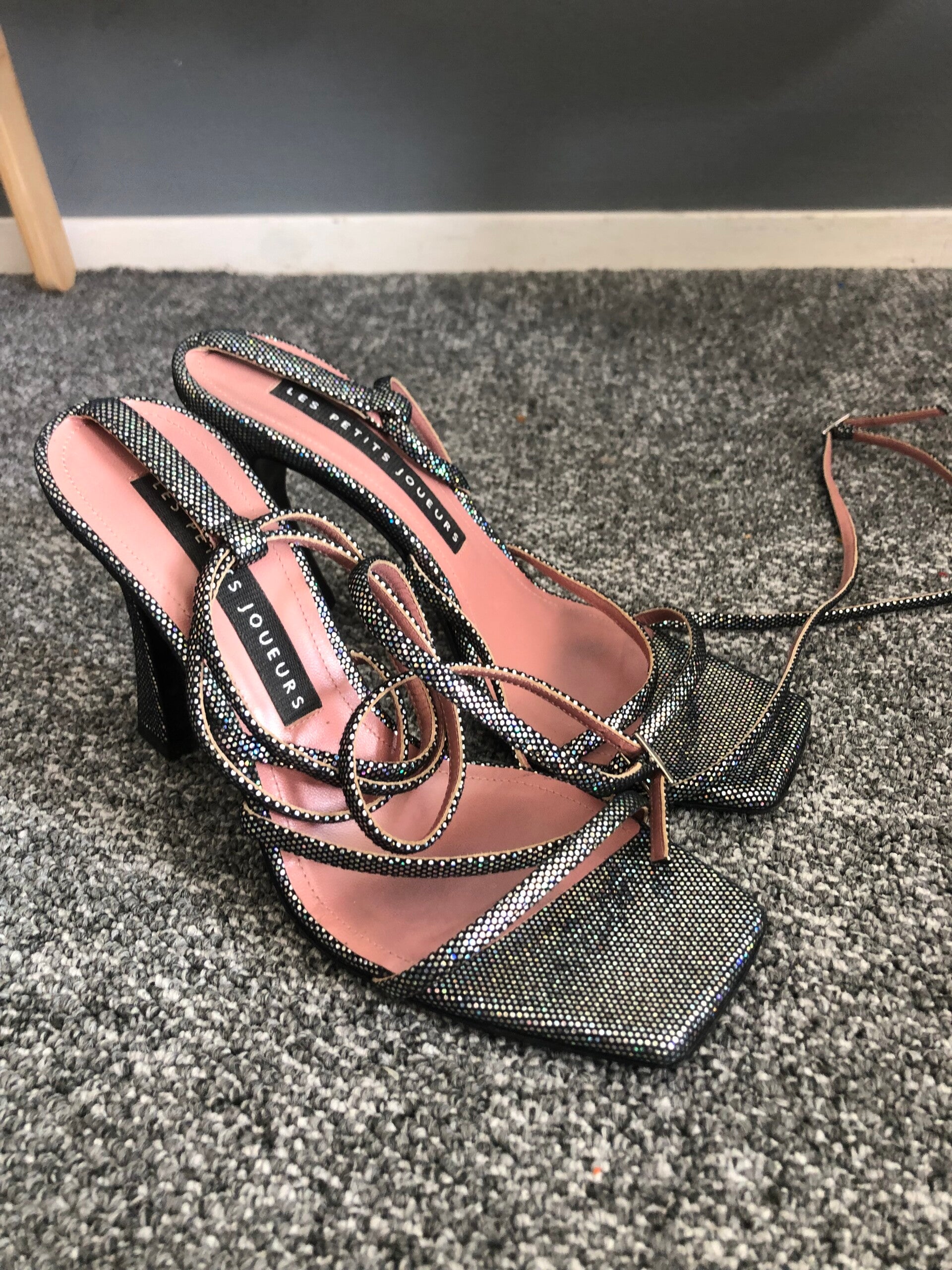 Les Petits Joueurs holografische glitter sandalen - Rose Bertram