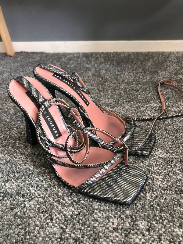 Les Petits Joueurs holografische glitter sandalen - Rose Bertram