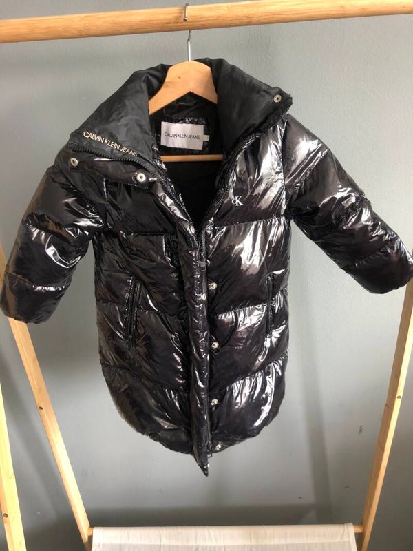 Calvin Klein Jeans lak puffer jas zwart (Kids) - Rose Bertram