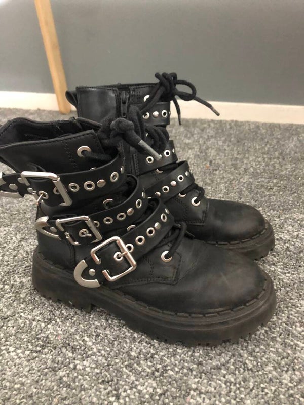 Zara biker boots met gespen - Rose Bertram