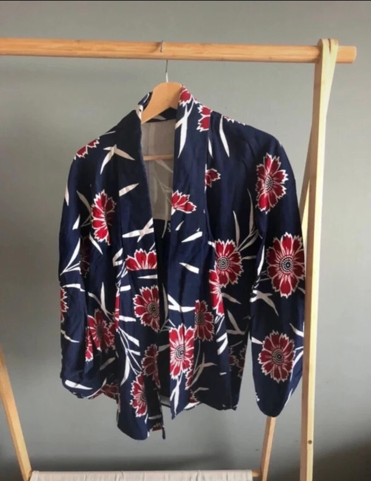 Floral Kimono Jacket Navy - Roos Reedijk