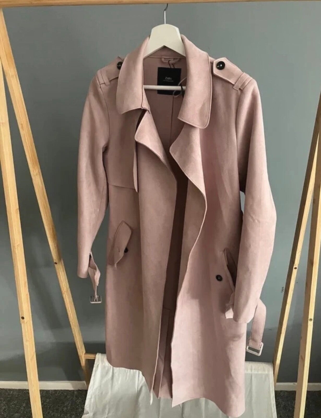 ZARA Faux-Suede Draped Trenchcoat - Kelly Heruer