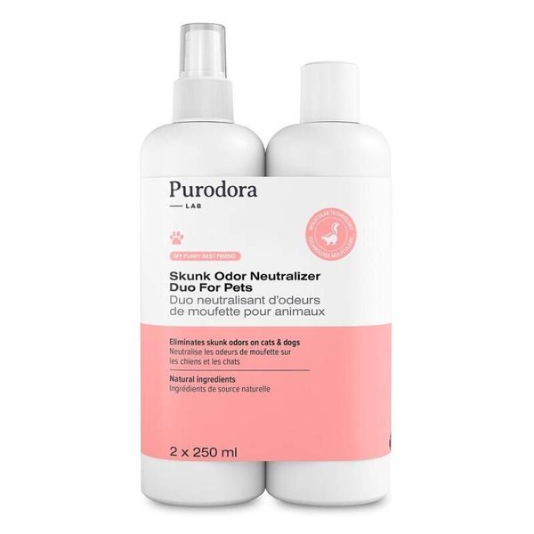 Purodora  Neutralisateur d’Odeurs de Moufette pour Animaux / Skunk Odor Neutralizer Duo For Pets