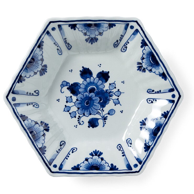 Delfts blauwe schaal met 6-kanten van The Original Blue