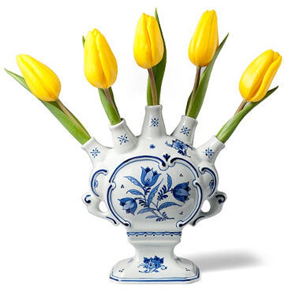 Tulpenvaas met afbeelding van 3 tulpen