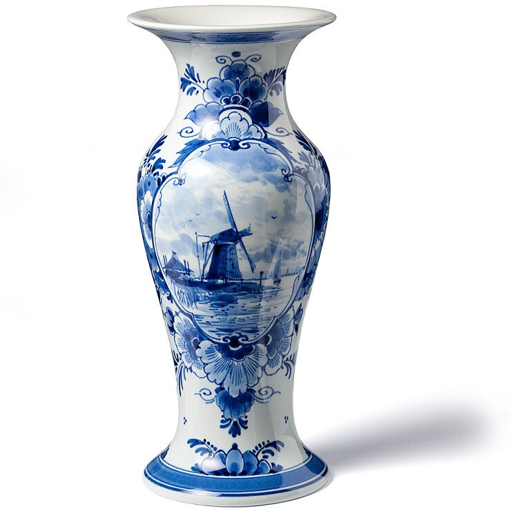 Delfts Blauwe Vaas met Molen