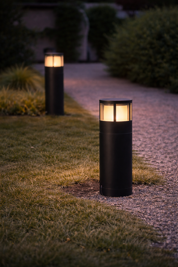 LED Wegeleuchte Poller 51,7 cm – 6W, warmweiß 3000K, IP54, sandschwarz