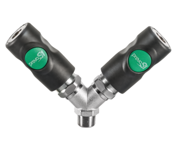 PREVO S1 / EURO - 7,4mm / Y-Verteiler mit konischem Außengewinde