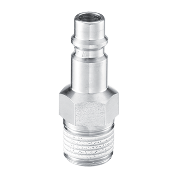 Stecknippel / EURO - 10,4mm / Konisches Außengewinde / Edelstahl
