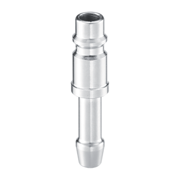 Stecknippel / EURO - 7,4mm / Schlauchanschluss / Edelstahl