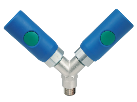 PROLAC / EURO - 7,4mm / Y-Verteiler mit zylindrischem Außengewinde