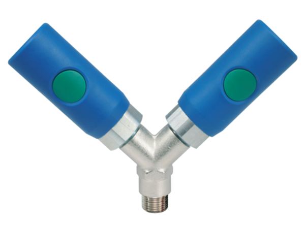 PROLAC / EURO - 7,4mm / Y-Verteiler mit zylindrischem Außengewinde