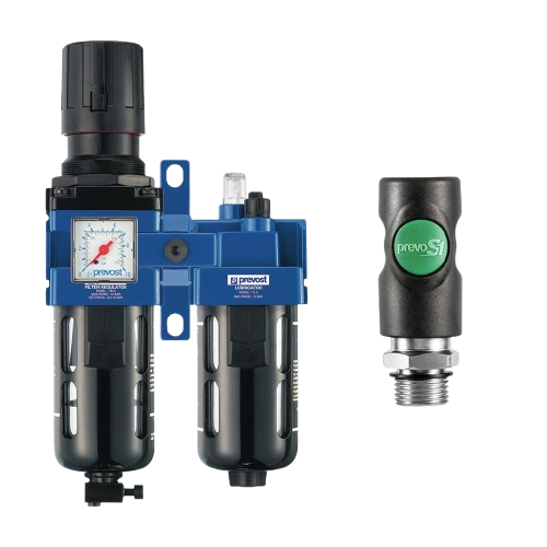 ALTO - Mikro-Filterregler mit Manometer, Sicherheitskupplung prevoS1 und Wandbefestigungsset