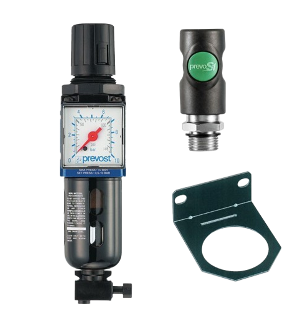 ALTO - Filterregler mit Manometer, Befestigung und Sicherheitskupplung PrevoS1