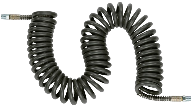 Polyurethan Spiralschlauch mit einer flammenhemmenden PVC Ummantelung