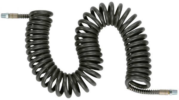 Polyurethan Spiralschlauch mit einer flammenhemmenden PVC Ummantelung