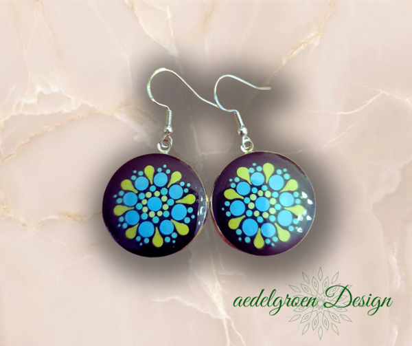 Sweet earrings made of stainless steel and silver - Dot-Art Painting