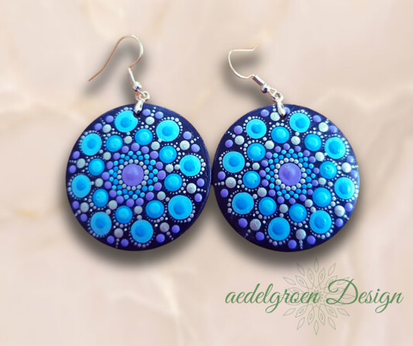Earrings "Blue Lilac" 40mm