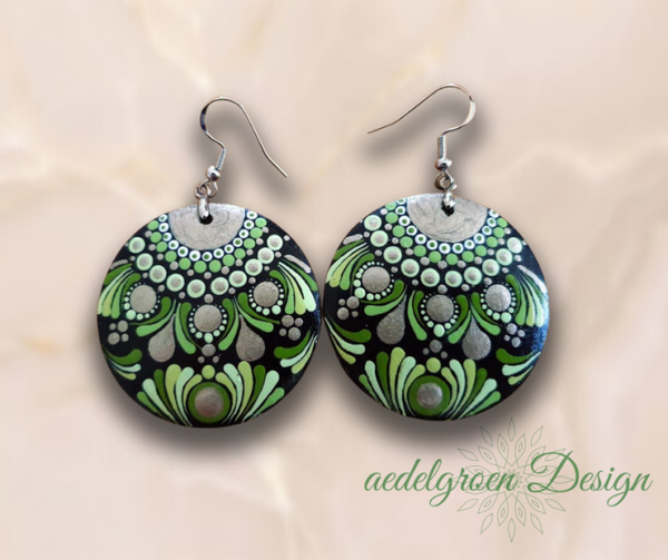 Earrings "green evening" 40mm