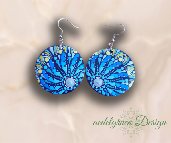 Earrings "Blue Wave" 40mm