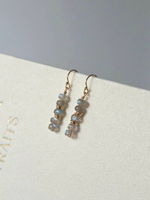 Labradorite earrings, 14k goldfilled, 925 sterling zilver