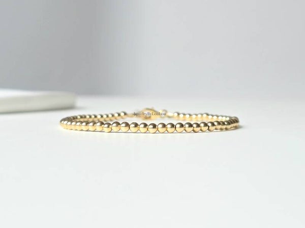 14k goldfilled beaded bracelet 3mm