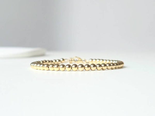 14k goldfilled beaded bracelet 4mm