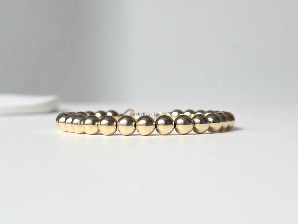 14k goldfilled beaded bracelet 6mm