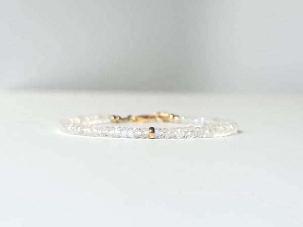 Maansteen kralenarmband, 14k goldfilled - 925 sterling zilver