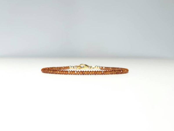 Hessoniet Granaat kralen armband, 14k goldfilled - 925 sterling zilver